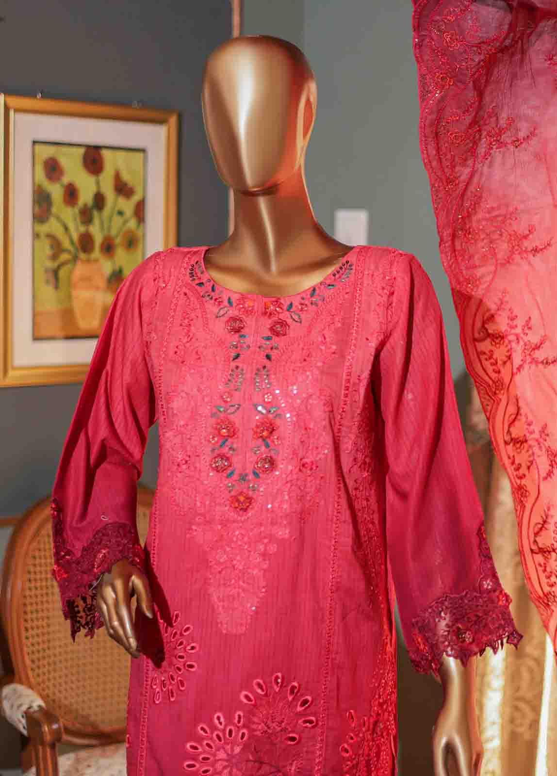 Bin Saeed Fabric - SMLF-0692 B- 3 Piece Embroidered Stitched Suit