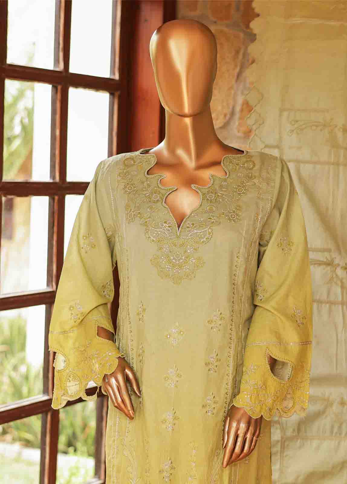 Bin Saeed Fabric - SMLF-0693 A- 3 Piece Embroidered Stitched Suit