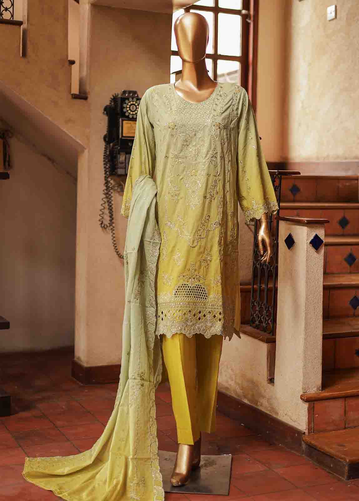 Bin Saeed Fabric - SMLF-0693 B- 3 Piece Embroidered Stitched Suit
