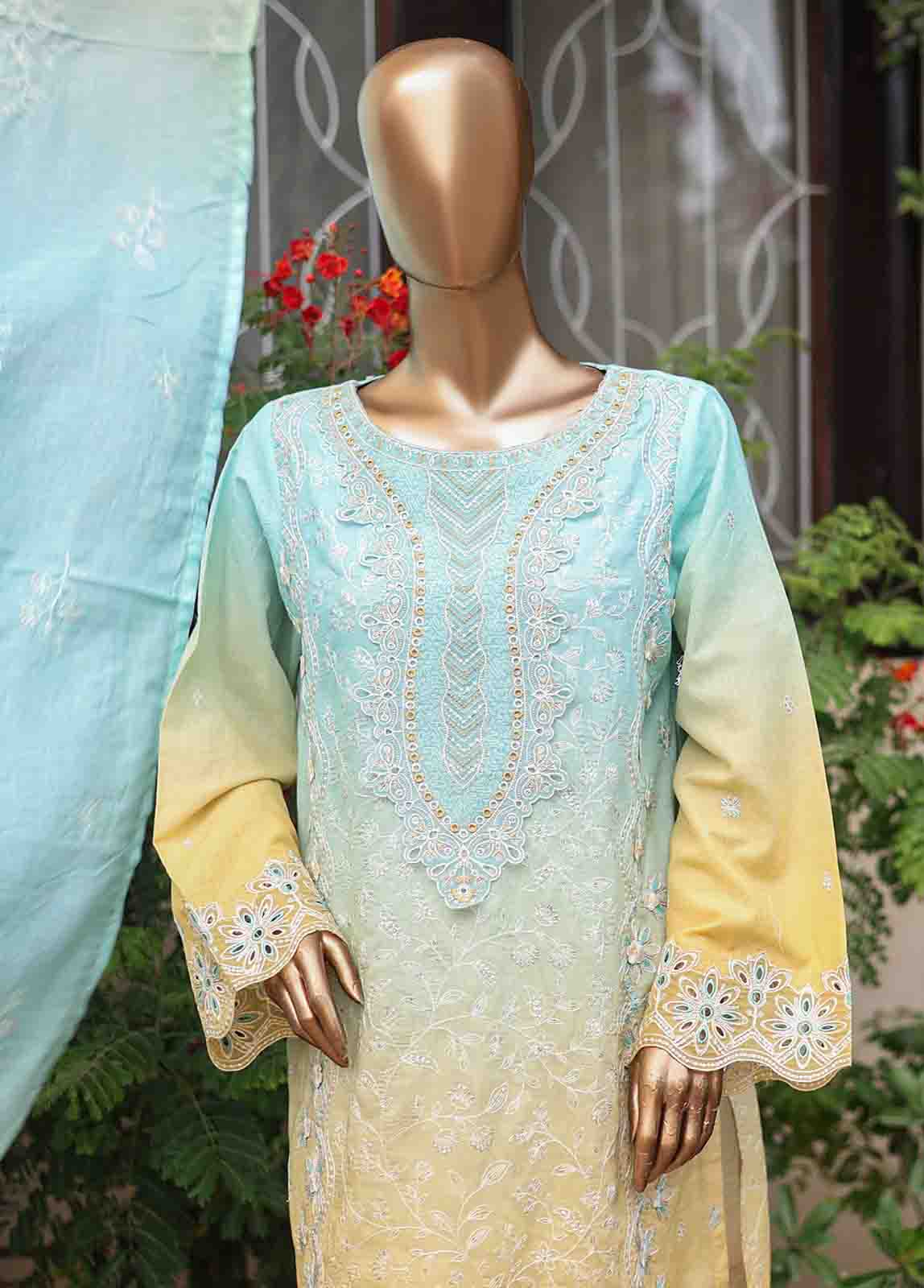 Bin Saeed Fabric - SMLF-0695 A- 3 Piece Embroidered Stitched Suit
