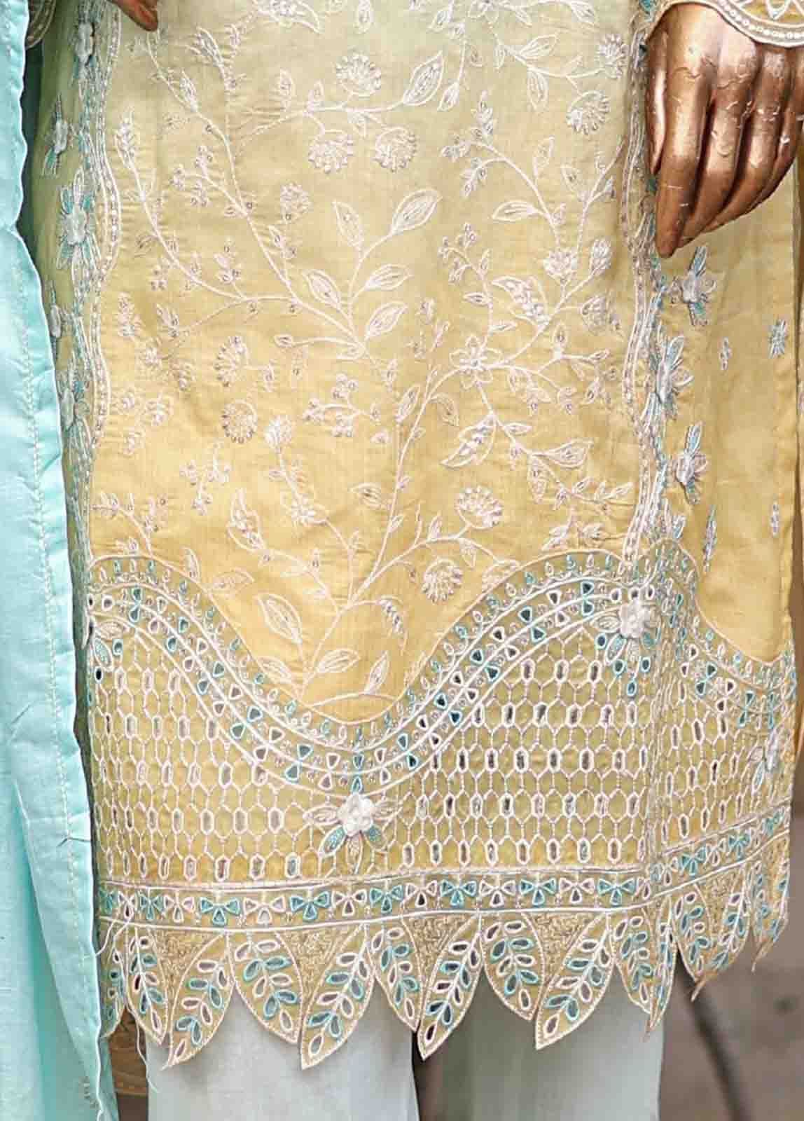 Bin Saeed Fabric - SMLF-0695 A- 3 Piece Embroidered Stitched Suit