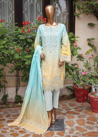 Bin Saeed Fabric - SMLF-0695 A- 3 Piece Embroidered Stitched Suit