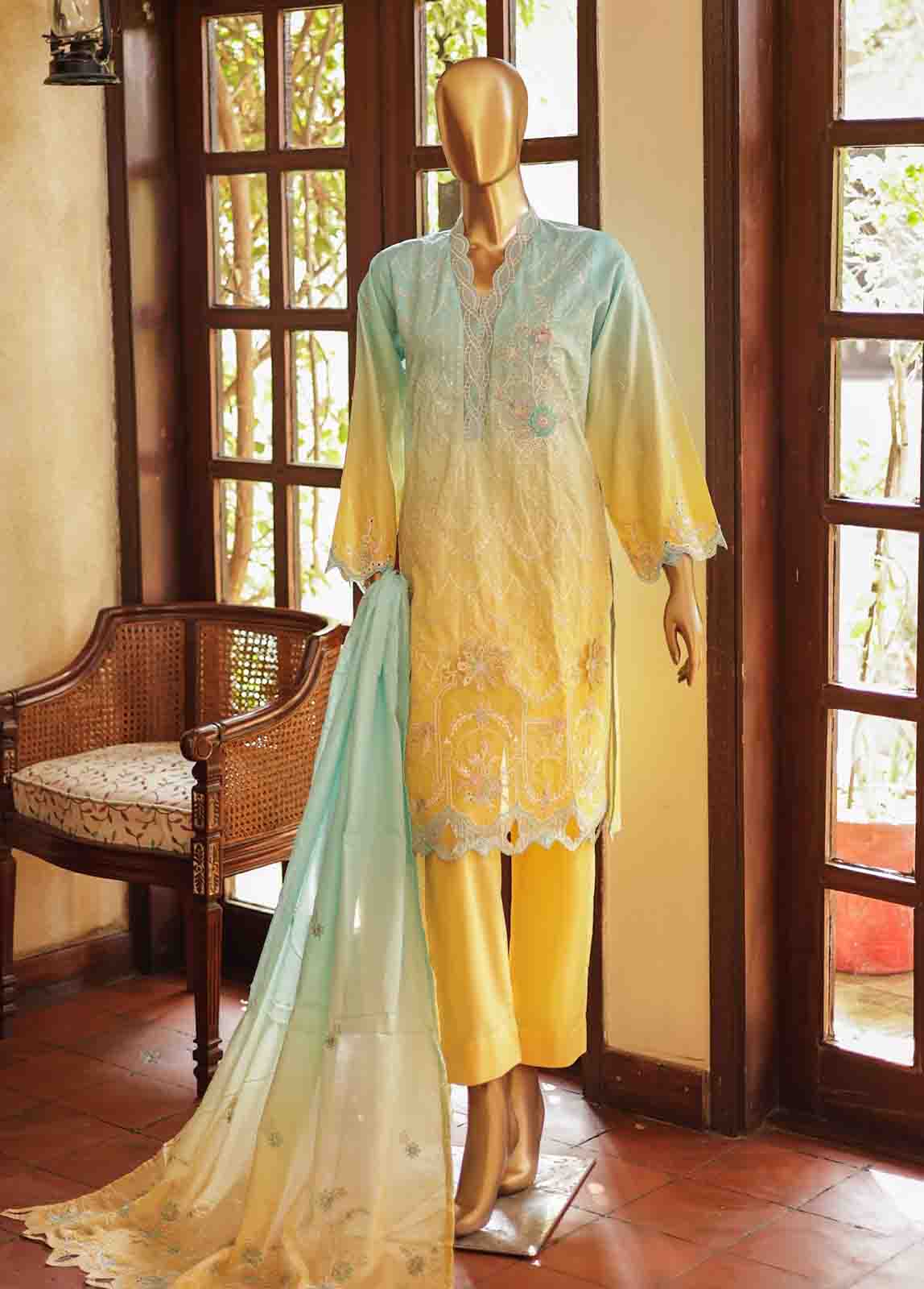 Bin Saeed Fabric - SMLF-0695 B- 3 Piece Embroidered Stitched Suit
