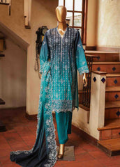 SMLF-0696 A- 3 Piece Embroidered Stitched Suit