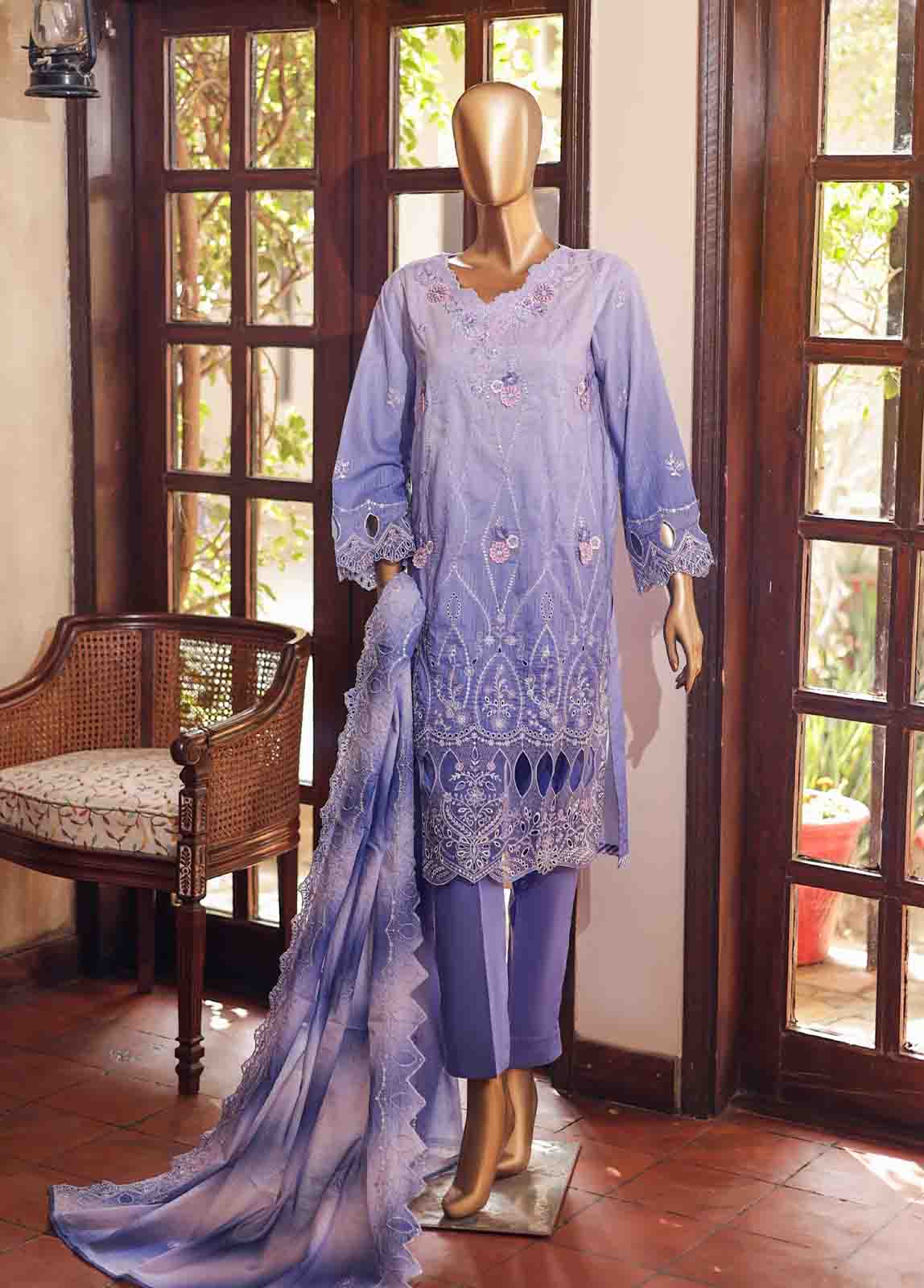 Bin Saeed Fabric - SMLF-0698 A- 3 Piece Embroidered Stitched Suit