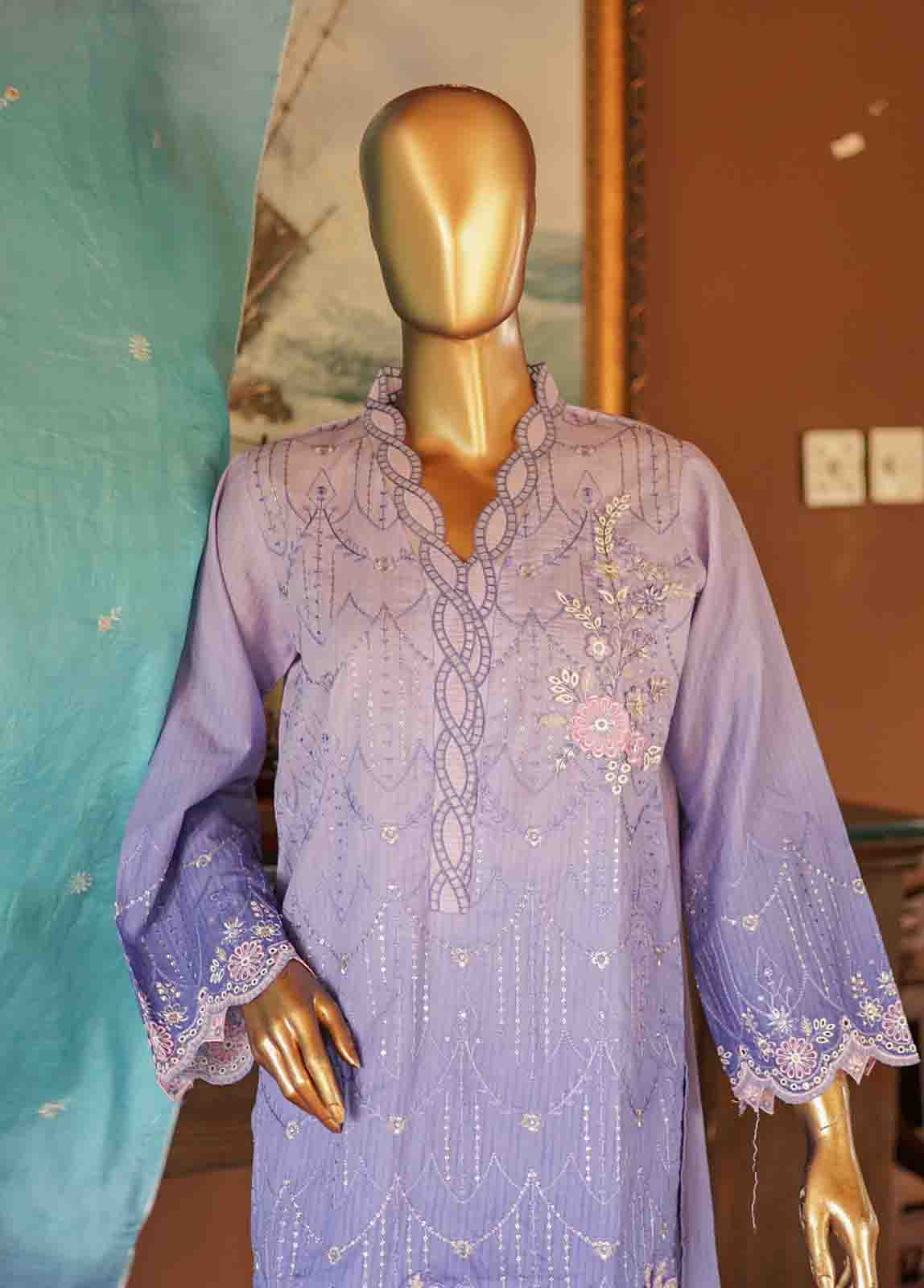 Bin Saeed Fabric - SMLF-0698 B- 3 Piece Embroidered Stitched Suit