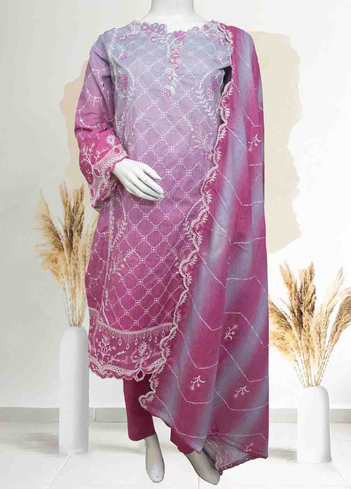 Bin Saeed Fabric - SMLF-0699 B- 3 Piece Embroidered Stitched Suit