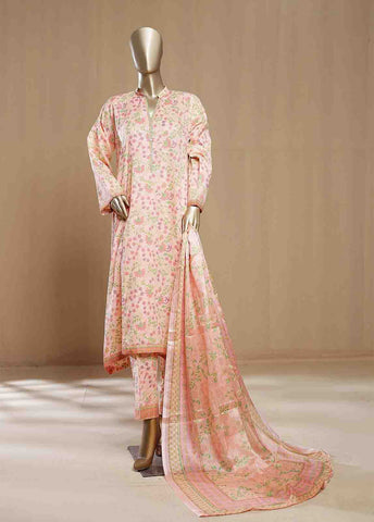 Bin Saeed Fabric - SMLF-07-FR -3 Piece Printed Frock Style