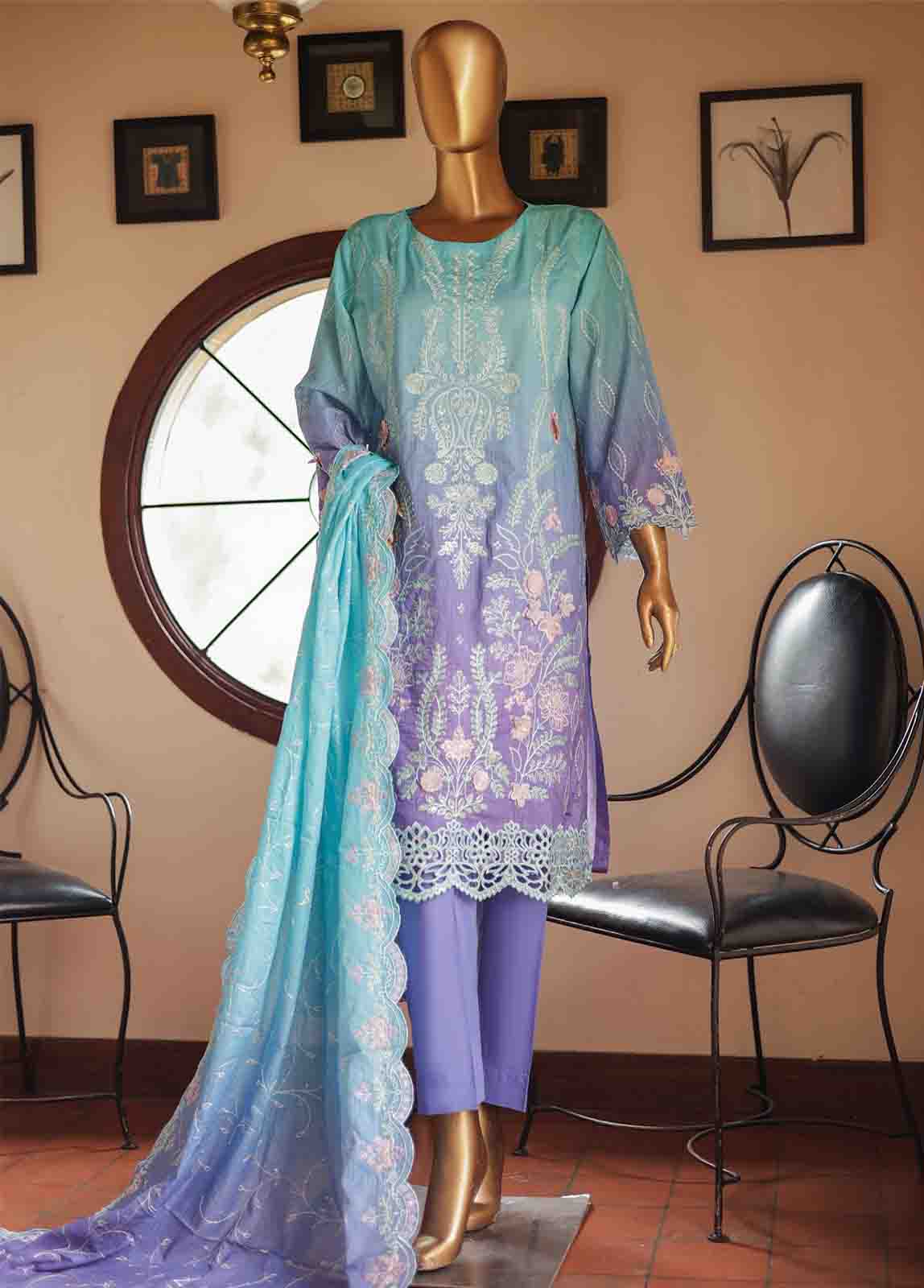 Bin Saeed Fabric - SMLF-0700 A- 3 Piece Embroidered Stitched Suit