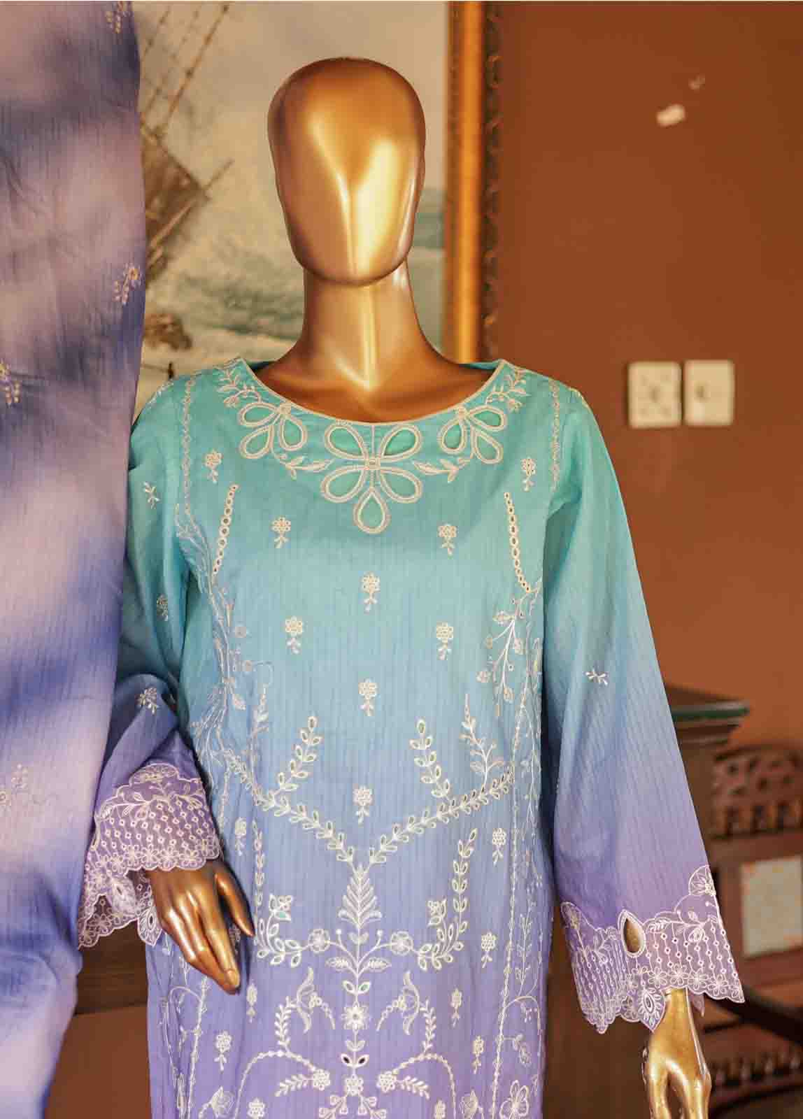 Bin Saeed Fabric - SMLF-0700 B- 3 Piece Embroidered Stitched Suit