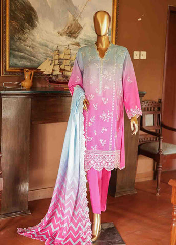 Bin Saeed Fabric - SMLF-0701 A- 3 Piece Embroidered Stitched Suit