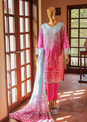 Bin Saeed Fabric - SMLF-0701 B- 3 Piece Embroidered Stitched Suit