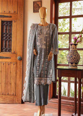 SMLF-0702 A- 3 Piece Embroidered Stitched Suit