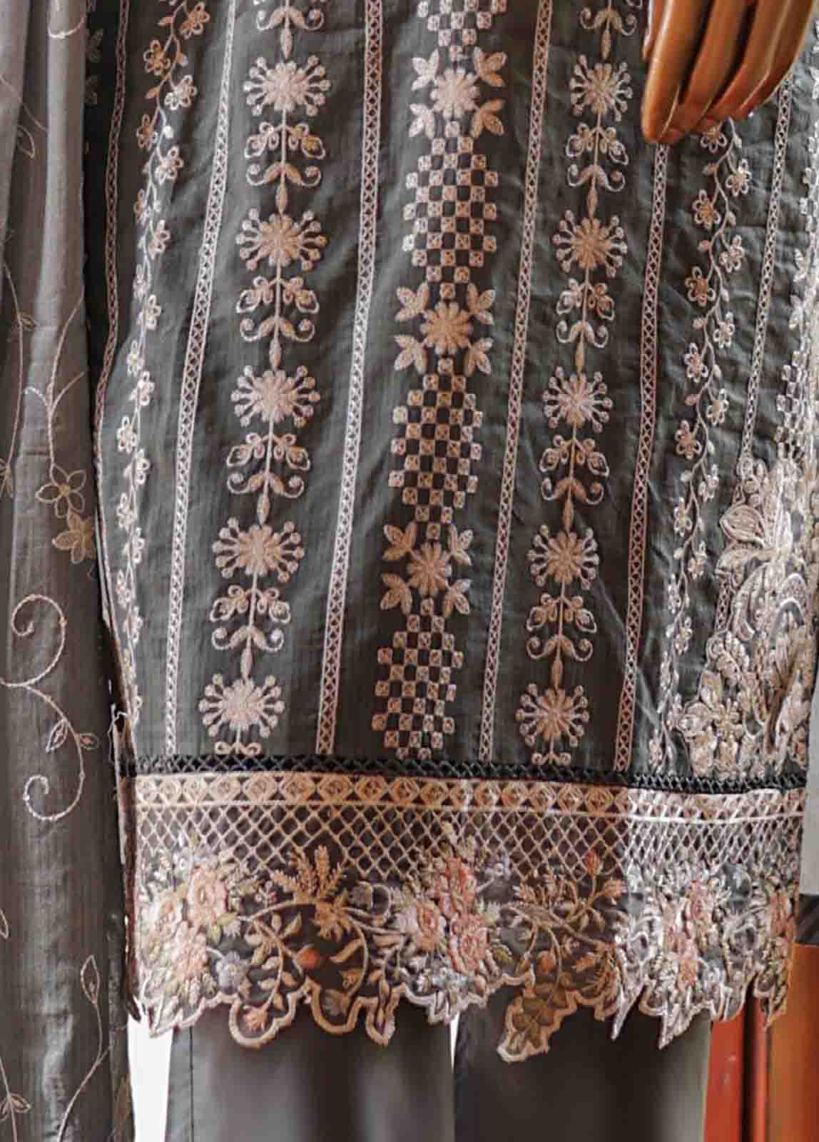 Bin Saeed Fabric - SMLF-0702 A- 3 Piece Embroidered Stitched Suit