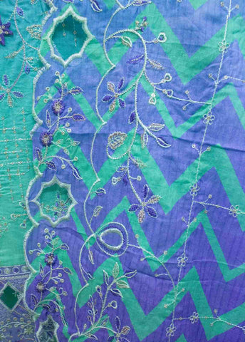 Bin Saeed Fabric - SMLF-0703 A-3 Piece Cutwork Kari Stitched Suit