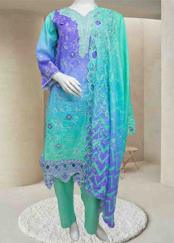Bin Saeed Fabric - SMLF-0703 A-3 Piece Cutwork Kari Stitched Suit