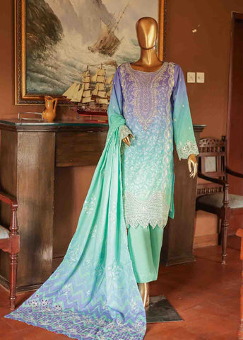 Bin Saeed Fabric - SMLF-0703 B- 3 Piece Embroidered Stitched Suit