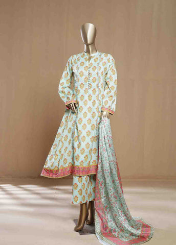 Bin Saeed Fabric - SMLF-08-FR -3 Piece Printed Frock Style