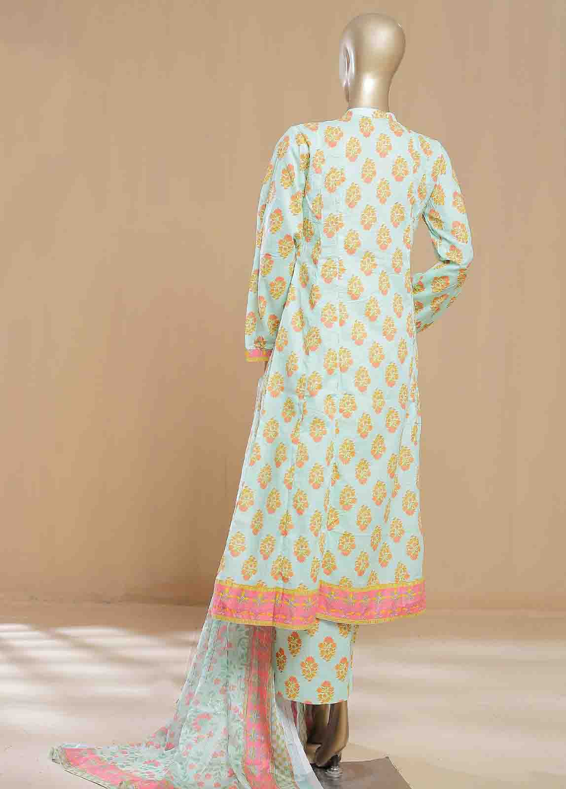 Bin Saeed Fabric - SMLF-08-FR -3 Piece Printed Frock Style