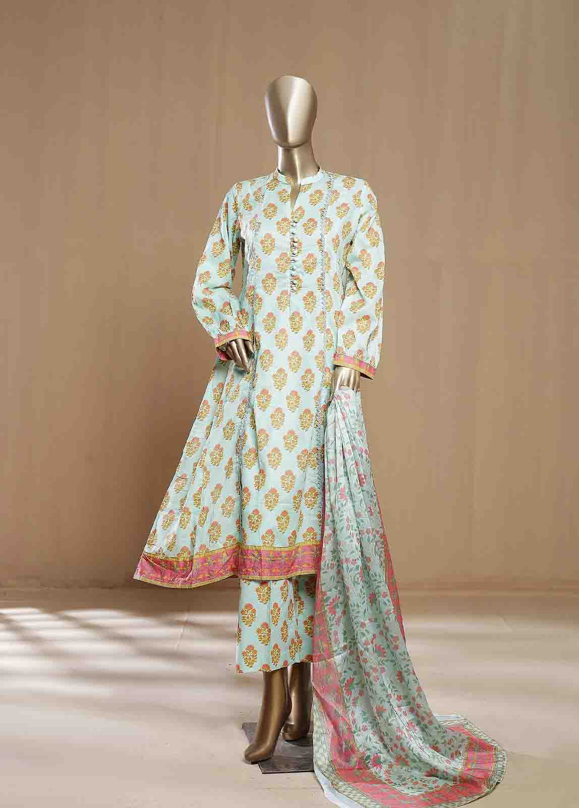 SMLF-08-FR -3 Piece Printed Frock Style