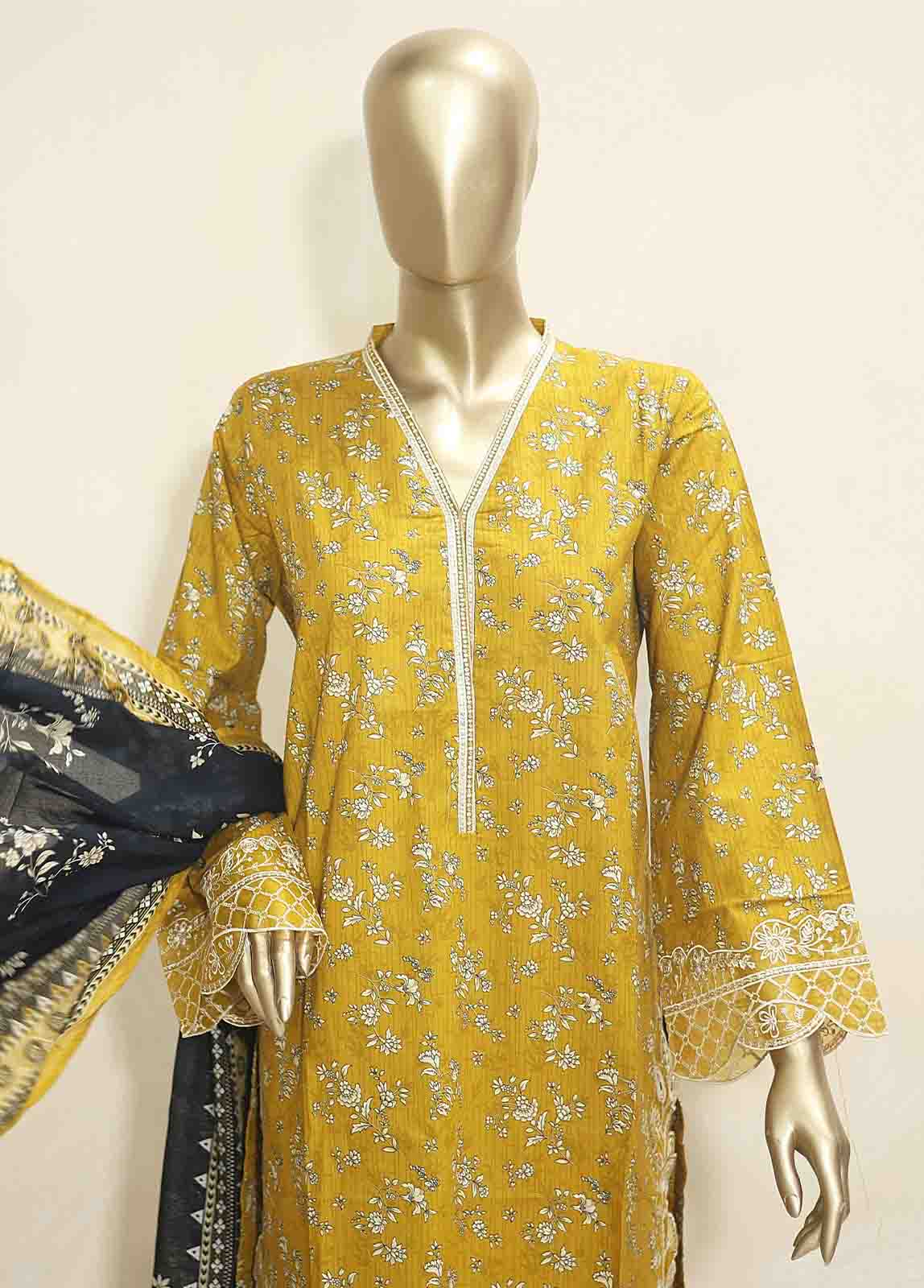 Bin Saeed Fabric - SMLF-127-Emb- 3 Piece Embroidered Stitched Suit