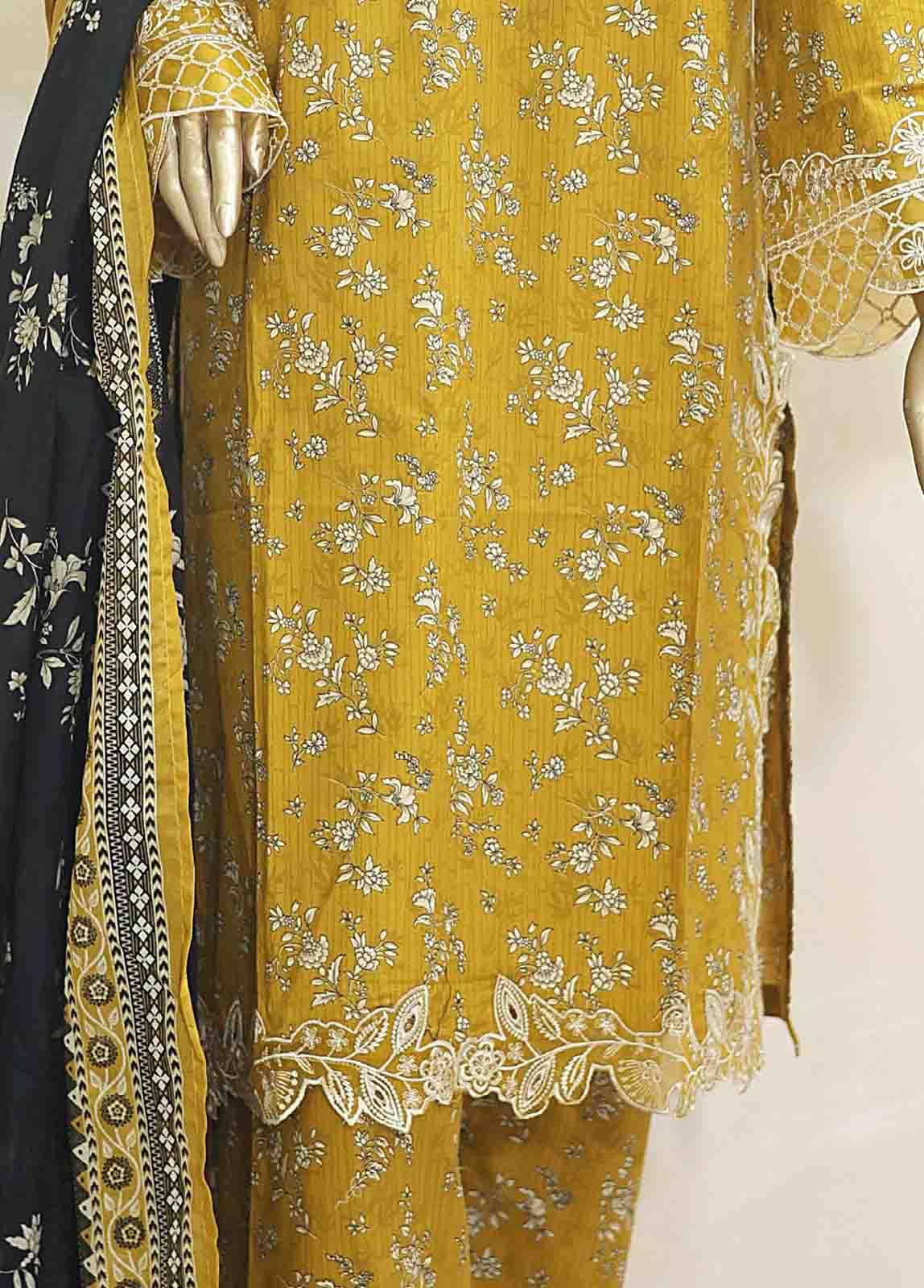 Bin Saeed Fabric - SMLF-127-Emb- 3 Piece Embroidered Stitched Suit