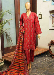 SMLF-128-Emb- 3 Piece Embroidered Stitched Suit