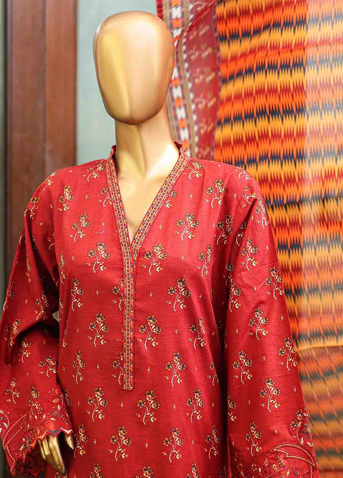 Bin Saeed Fabric - SMLF-128-Emb- 3 Piece Embroidered Stitched Suit