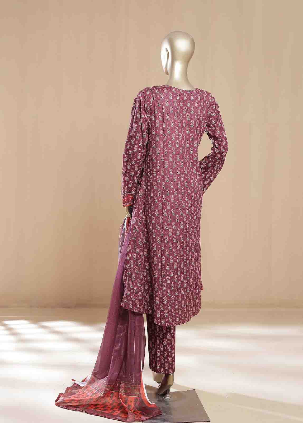 Bin Saeed Fabric - SMLF-13-FR -3 Piece Printed Frock Style