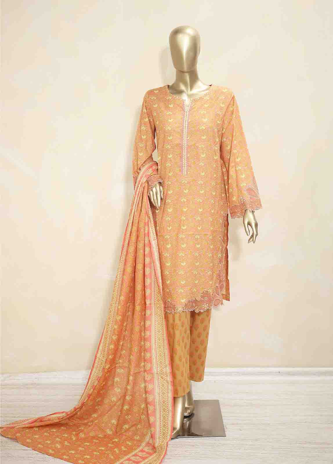 Bin Saeed Fabric - SMLF-135-Emb- 3 Piece Embroidered Stitched Suit