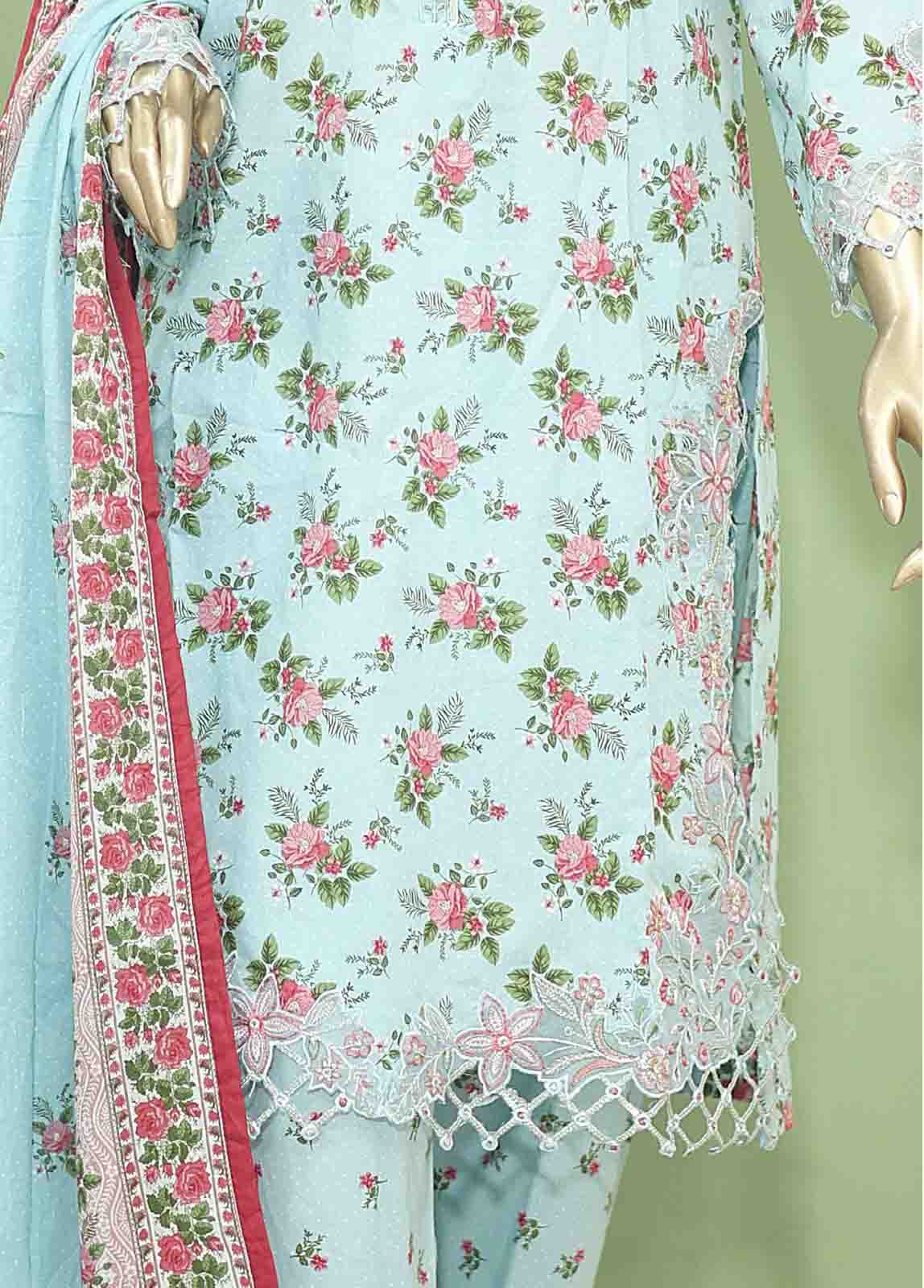 Bin Saeed Fabric - SMLF-136-Emb- 3 Piece Embroidered Stitched Suit