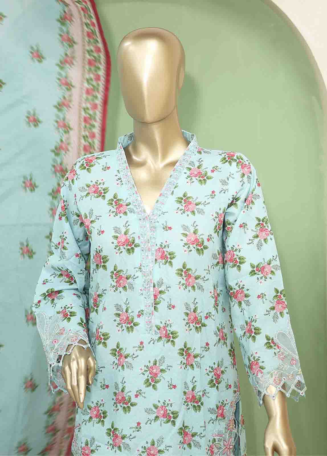 Bin Saeed Fabric - SMLF-136-Emb- 3 Piece Embroidered Stitched Suit