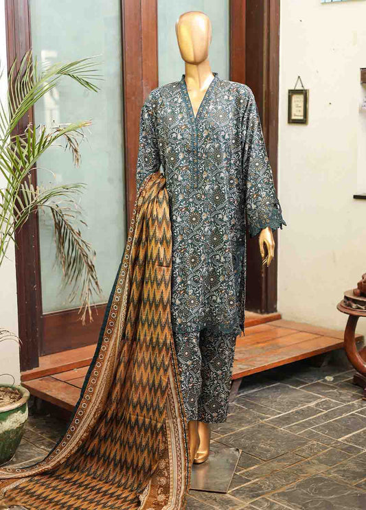 SMLF-141-Emb- 3 Piece Embroidered Stitched Suit