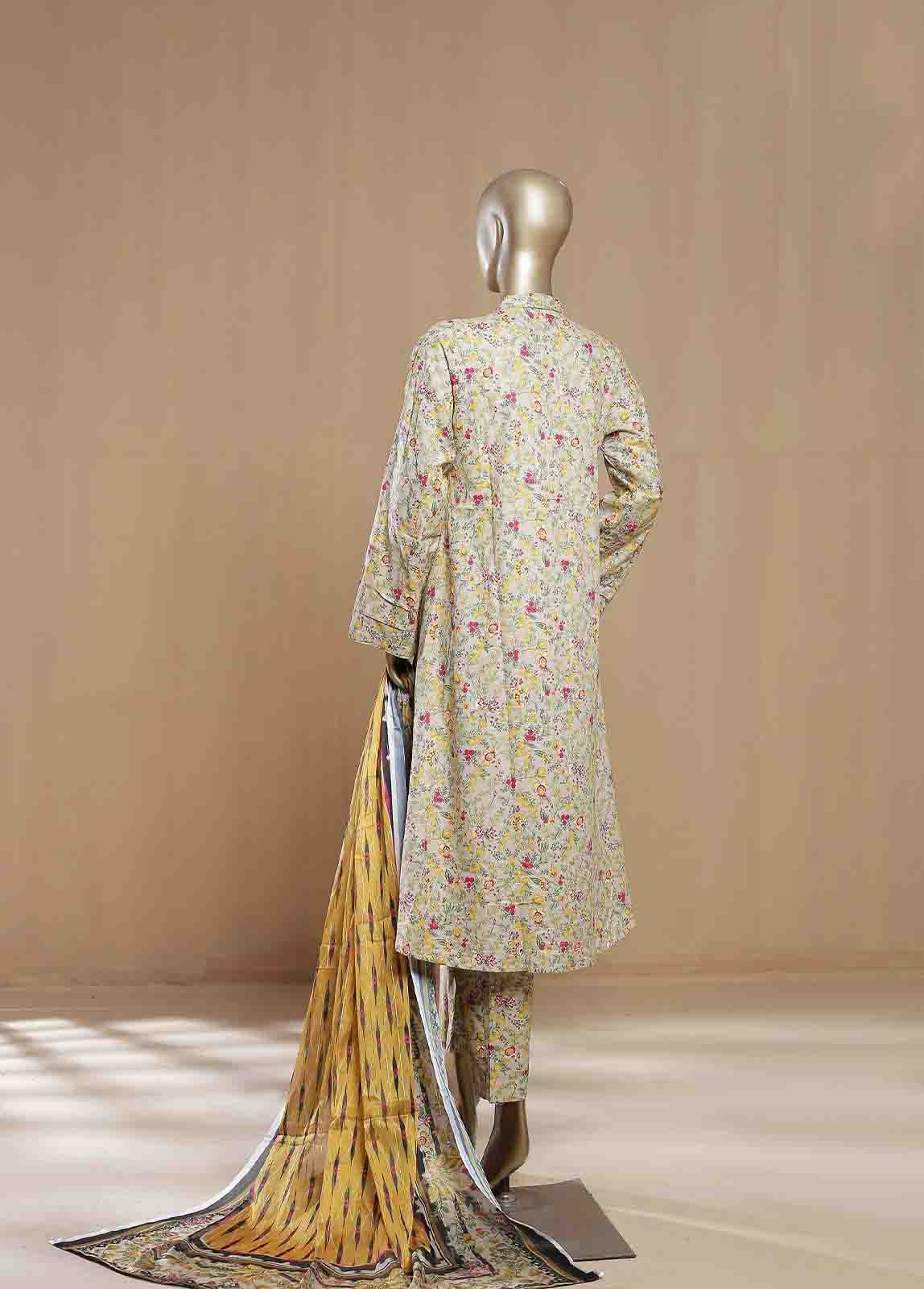Bin Saeed Fabric - SMLF-16-FR -3 Piece Printed Frock Style