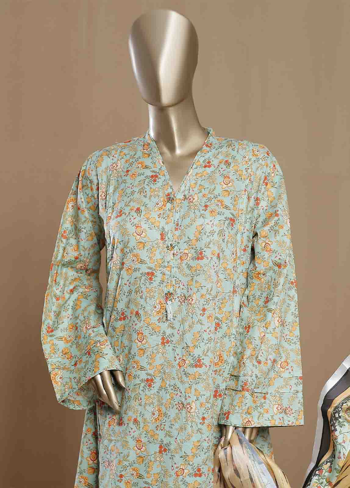 Bin Saeed Fabric - SMLF-17-FR -3 Piece Printed Frock Style