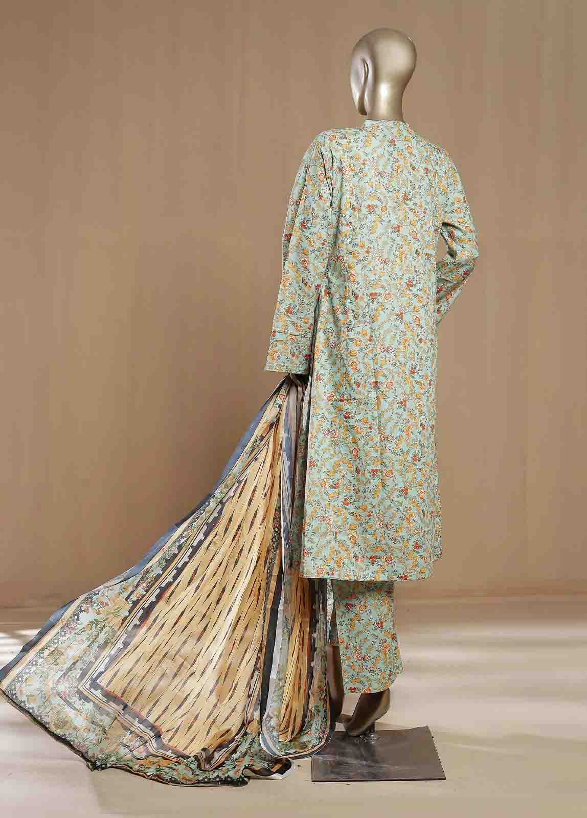 Bin Saeed Fabric - SMLF-17-FR -3 Piece Printed Frock Style