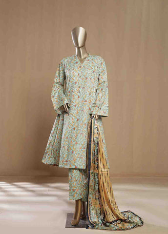 Bin Saeed Fabric - SMLF-17-FR -3 Piece Printed Frock Style