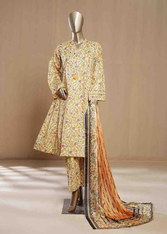 Bin Saeed Fabric - SMLF-18-FR -3 Piece Printed Frock Style