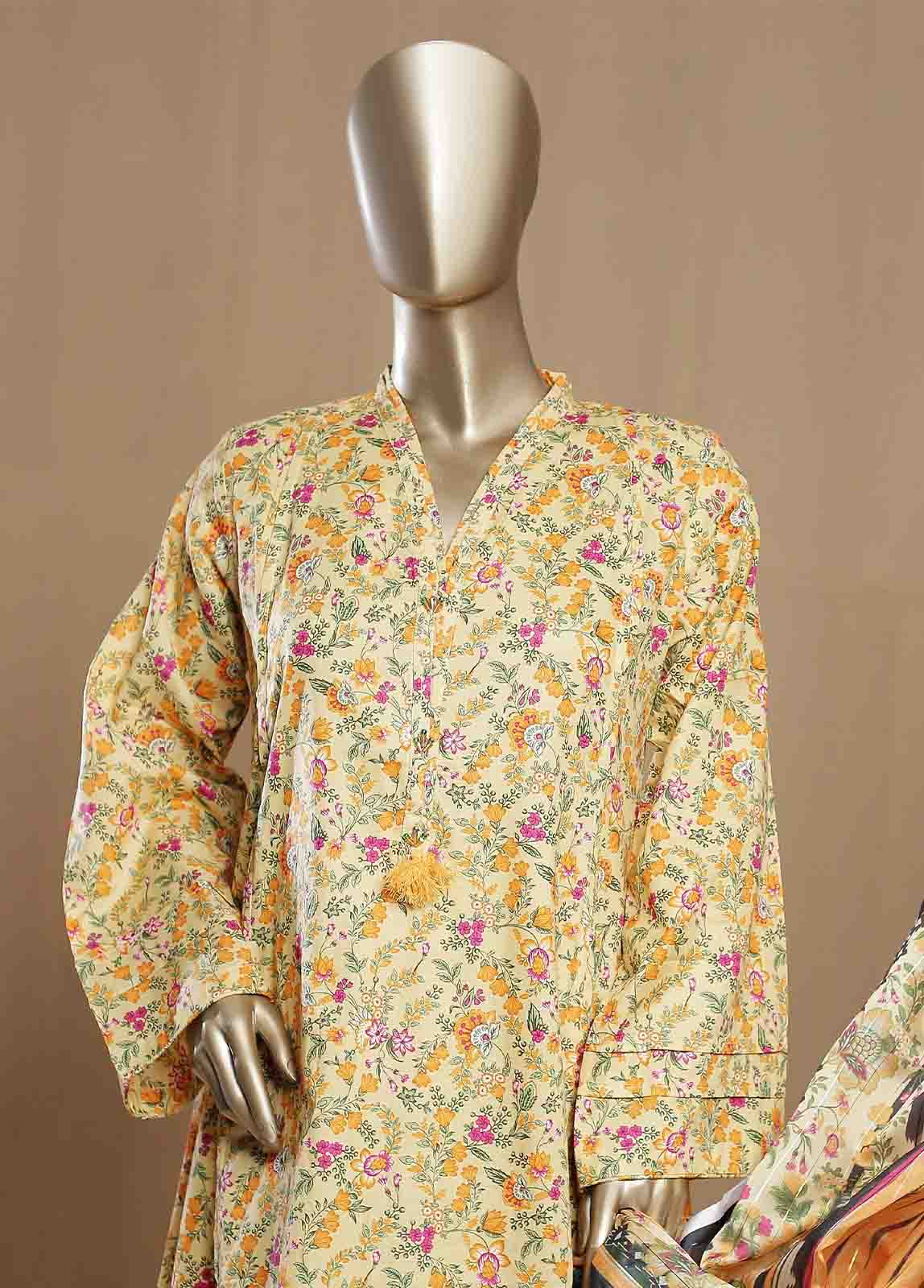 Bin Saeed Fabric - SMLF-18-FR -3 Piece Printed Frock Style