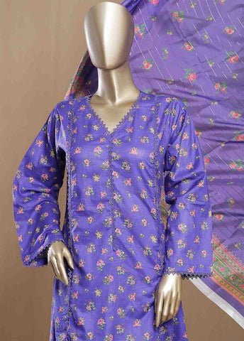 Bin Saeed Fabric - SMLF-19-FR -3 Piece Printed Frock Style