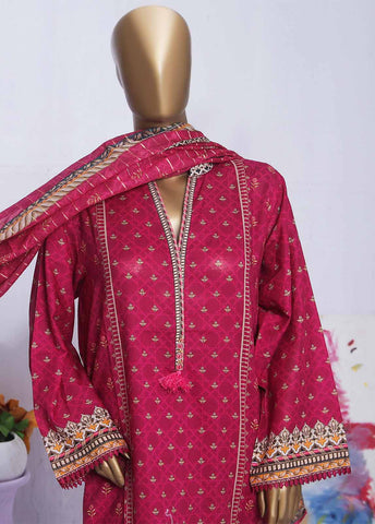 Bin Saeed Fabric - SMLF-191-PR-3 Piece Printed Stitched Suit