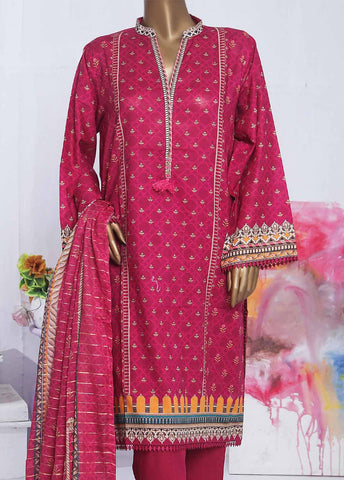 Bin Saeed Fabric - SMLF-191-PR-3 Piece Printed Stitched Suit