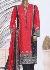 SMLF-343-PR-3 Piece Block Print Stitched Suit