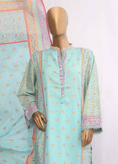 SMLF-351-PR-3 Piece Block Print Stitched Suit