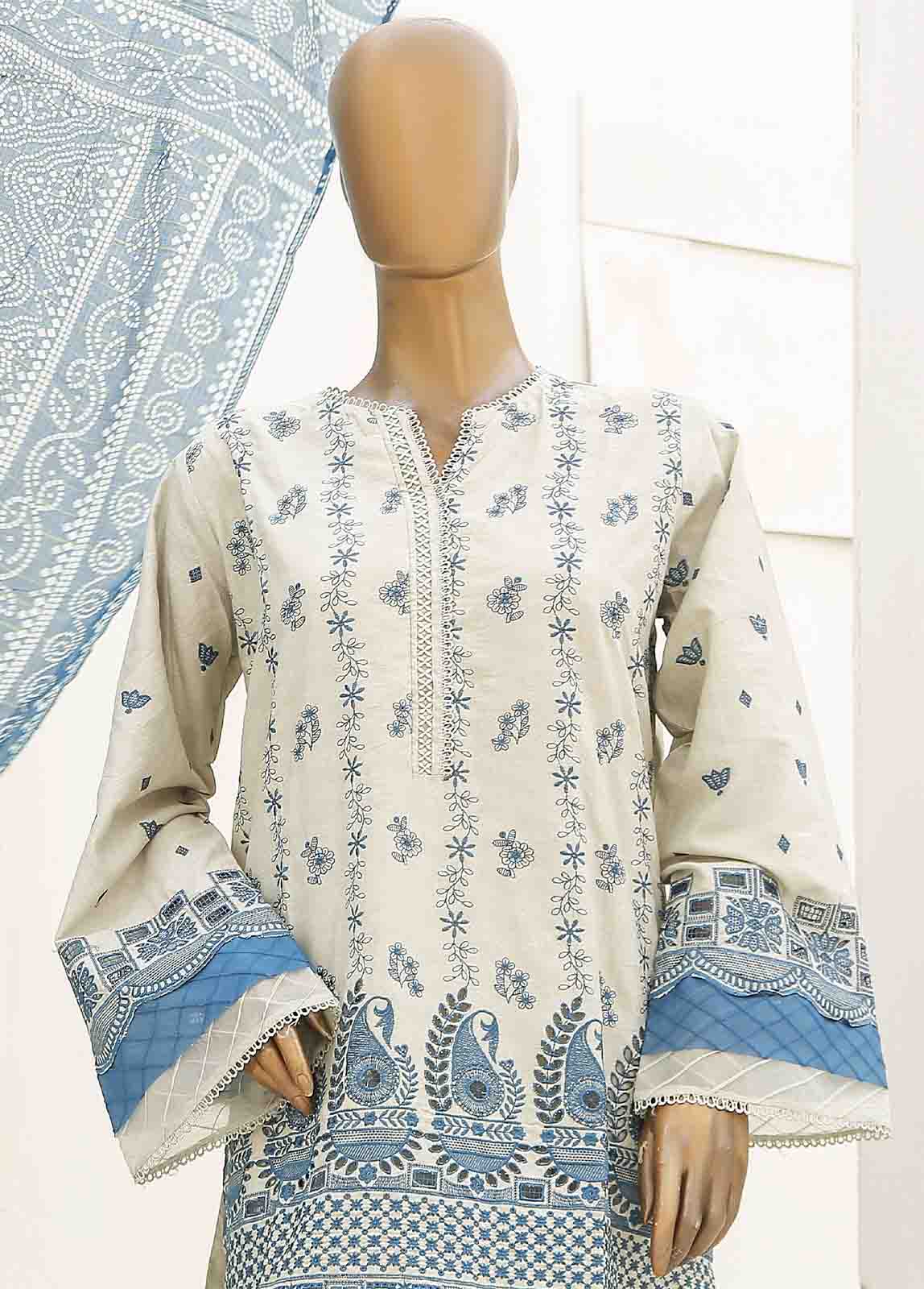 Bin Saeed Fabric - SMLF-376-CK-3 Piece Chikankari Stitched Suit