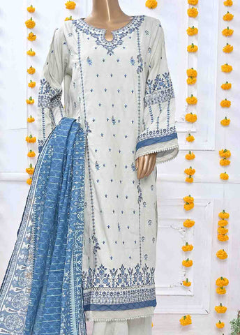 Bin Saeed Fabric - SMLF-376-MB-3 Piece Lawn Embroidered Suit