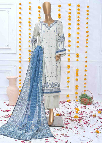 Bin Saeed Fabric - SMLF-376-MB-3 Piece Lawn Embroidered Suit