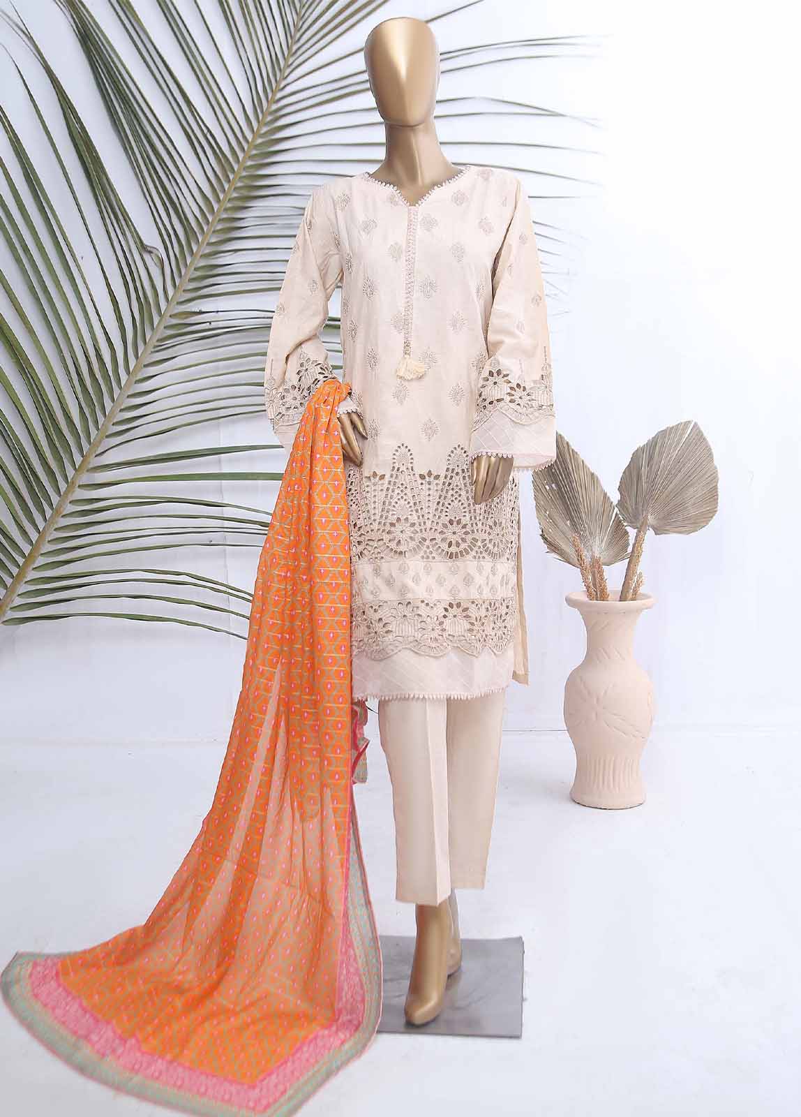 Bin Saeed Fabric - SMLF-384-CK-3 Piece Chikankari Stitched Suit