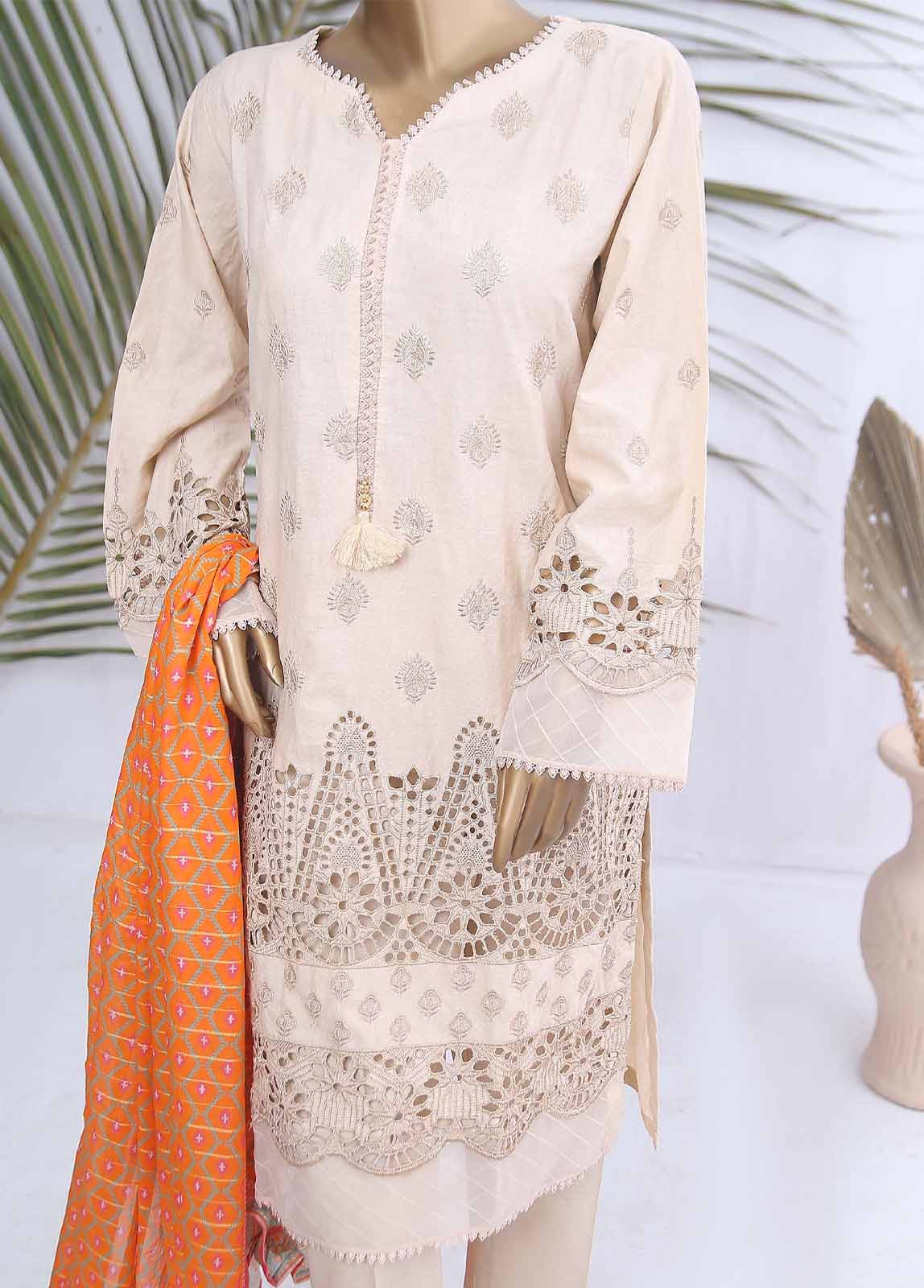 Bin Saeed Fabric - SMLF-384-CK-3 Piece Chikankari Stitched Suit