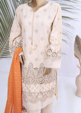 Bin Saeed Fabric - SMLF-384-CK-3 Piece Chikankari Stitched Suit